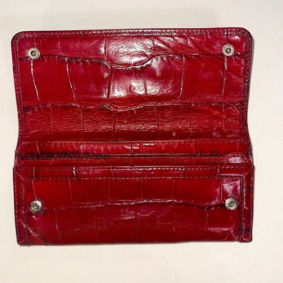 Brighton, vintage maroon crocodile embossed wallet - Picture 3 of 3